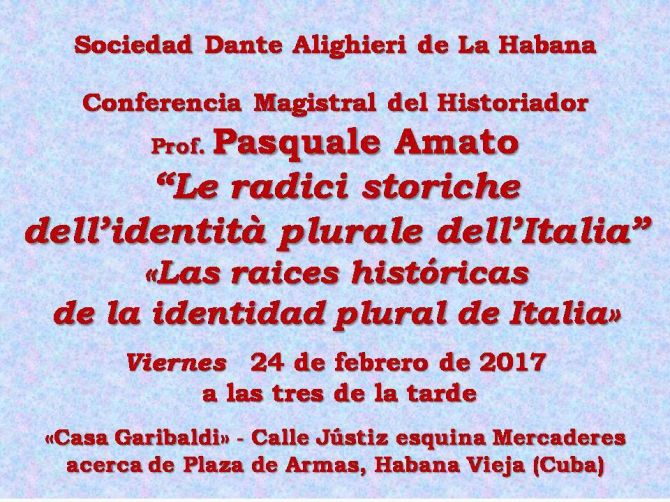 Pasquale Amato: IL 24 FEBBRAIO 2017 A LA HABANA Conferenza su 